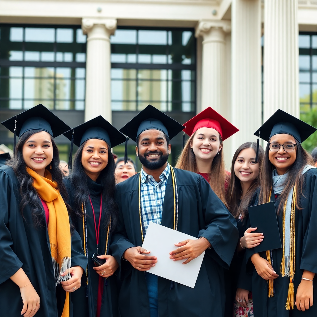 Group of students smiling