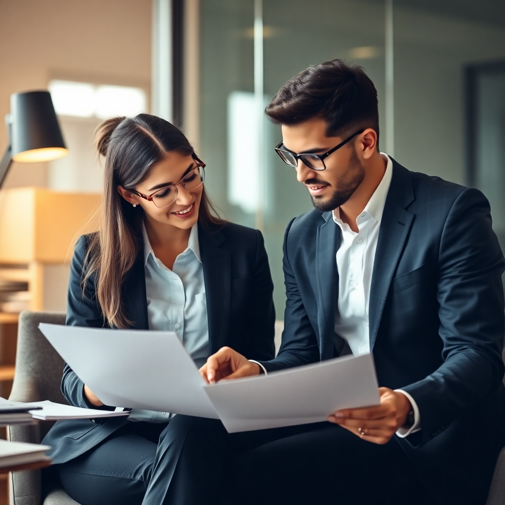 Financial advisors meeting with a client